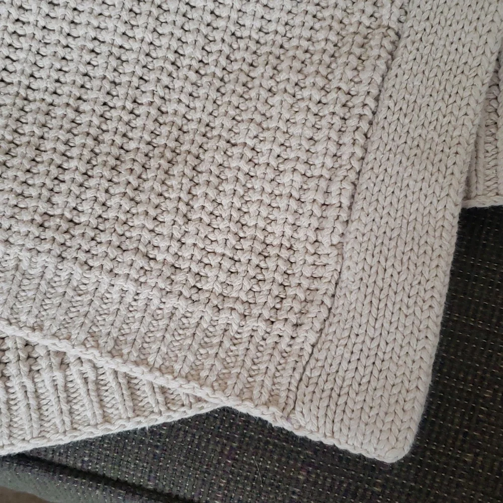 Tan Knitted Throw Blanket for Cozy Bedding